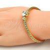 Gold Tone Individual Bangle, with White Crystal, Polished, Golden Finish, 07.252.0023.05 (05 MM Thickness, Size 5 (2.50 Diameter))