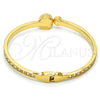 Gold Tone Individual Bangle, with White Crystal, Polished, Golden Finish, 07.252.0023.05.GT (05 MM Thickness, Size 5 (2.50 Diameter))