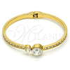 Gold Tone Individual Bangle, with White Crystal, Polished, Golden Finish, 07.252.0023.05.GT (05 MM Thickness, Size 5 (2.50 Diameter))