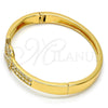 Gold Tone Individual Bangle, with White Crystal, Polished, Golden Finish, 07.252.0026.04.GT (05 MM Thickness, Size 4 (2.25 Diameter))