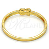 Gold Tone Individual Bangle, with White Crystal, Polished, Golden Finish, 07.252.0026.04.GT (05 MM Thickness, Size 4 (2.25 Diameter))