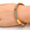 Gold Tone Individual Bangle, with White Crystal, Polished, Golden Finish, 07.252.0027.05.GT (07 MM Thickness, Size 5 (2.50 Diameter))