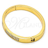 Gold Tone Individual Bangle, with White Crystal, Polished, Golden Finish, 07.252.0027.05.GT (07 MM Thickness, Size 5 (2.50 Diameter))
