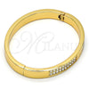 Gold Tone Individual Bangle, with White Crystal, Polished, Golden Finish, 07.252.0027.05.GT (07 MM Thickness, Size 5 (2.50 Diameter))