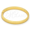 Gold Tone Individual Bangle, with White Crystal, Polished, Golden Finish, 07.252.0027.05.GT (07 MM Thickness, Size 5 (2.50 Diameter))