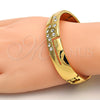 Gold Tone Individual Bangle, with White Crystal, Polished, Golden Finish, 07.252.0028.05.GT (13 MM Thickness, Size 5 (2.50 Diameter))
