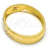 Gold Tone Individual Bangle, with White Crystal, Polished, Golden Finish, 07.252.0028.05.GT (13 MM Thickness, Size 5 (2.50 Diameter))
