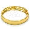 Gold Tone Individual Bangle, with White Crystal, Polished, Golden Finish, 07.252.0028.05.GT (13 MM Thickness, Size 5 (2.50 Diameter))