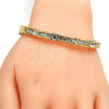 Gold Tone Individual Bangle, with White Crystal, Polished, Golden Finish, 07.252.0029.04.GT (05 MM Thickness, One size fits all)