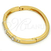 Gold Tone Individual Bangle, with White Crystal, Polished, Golden Finish, 07.252.0029.04.GT (05 MM Thickness, One size fits all)