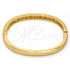 Gold Tone Individual Bangle, with White Crystal, Polished, Golden Finish, 07.252.0029.04.GT (05 MM Thickness, One size fits all)