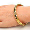 Gold Tone Individual Bangle, Heart Design, Black Enamel Finish, Golden Finish, 07.252.0031.05.GT (07 MM Thickness, Size 5 (2.50 Diameter))