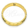 Gold Tone Individual Bangle, Heart Design, Black Enamel Finish, Golden Finish, 07.252.0031.05.GT (07 MM Thickness, Size 5 (2.50 Diameter))