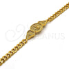 Oro Laminado ID Bracelet, Gold Filled Style Heart Design, Polished, Golden Finish, 03.102.0026.08 (06 MM Thickness, 8 Inches Length)