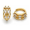 Oro Laminado Huggie Hoop, Gold Filled Style with White Cubic Zirconia, Polished, Golden Finish, 02.210.0029.15
