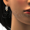 Oro Laminado Small Hoop, Gold Filled Style Flower Design, with White Cubic Zirconia, Polished, Golden Finish, 02.210.0034.15