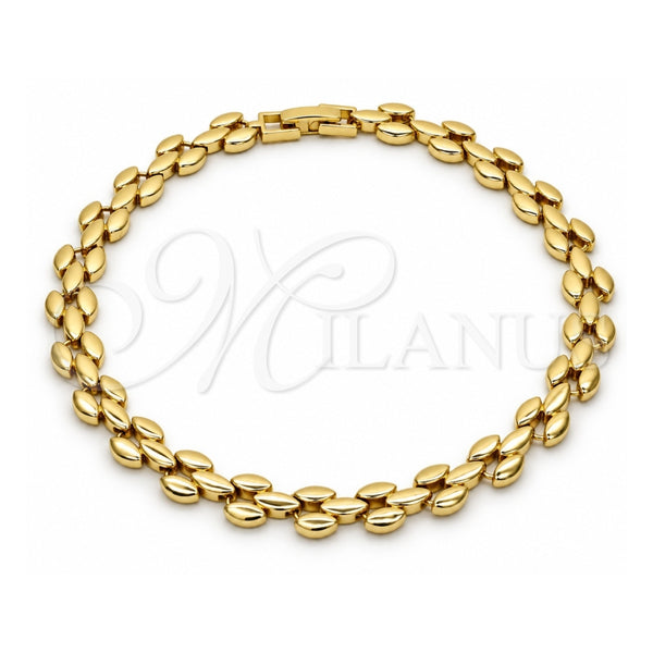 Oro Laminado Fancy Anklet, Gold Filled Style Polished, Golden Finish, 03.210.0026.10 (08 MM Thickness, 10 Inches Length)