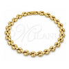 Oro Laminado Fancy Anklet, Gold Filled Style Polished, Golden Finish, 03.210.0026.10 (08 MM Thickness, 10 Inches Length)