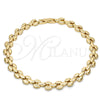 Oro Laminado Fancy Anklet, Gold Filled Style Polished, Golden Finish, 03.210.0026.10 (08 MM Thickness, 10 Inches Length)