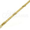 Oro Laminado Fancy Anklet, Gold Filled Style Elephant and Mariner Design, Polished, Golden Finish, 03.213.0008.10 (100 Gauge, 06 MM Thickness, 10 Inches Length)