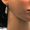 Oro Laminado Medium Hoop, Gold Filled Style Hollow Design, Diamond Cutting Finish, Tricolor, 02.170.0086.1.30