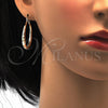 Oro Laminado Medium Hoop, Gold Filled Style Hollow Design, Diamond Cutting Finish, Golden Finish, 02.170.0086.30