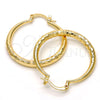 Oro Laminado Medium Hoop, Gold Filled Style Hollow Design, Diamond Cutting Finish, Golden Finish, 02.170.0086.30