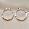 Oro Laminado Medium Hoop, Gold Filled Style Hollow Design, Diamond Cutting Finish, Golden Finish, 02.170.0086.30