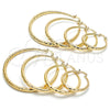 Oro Laminado Medium Hoop, Gold Filled Style Hollow Design, Diamond Cutting Finish, Golden Finish, 02.170.0086.30