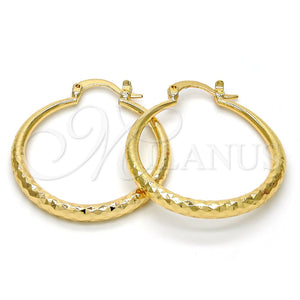 Gold Filled Hoop Earrings — Medium Hoop Hollow Design Diamond Cutting 02. — main product view — SKU 111982 | Oro Laminado aretes de aro — Medium Hoop Hollow diseño Diamond Cutting 02. — SKU 111982