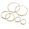 Oro Laminado Medium Hoop, Gold Filled Style Hollow Design, Diamond Cutting Finish, Golden Finish, 02.170.0084.30