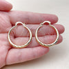 Oro Laminado Medium Hoop, Gold Filled Style Hollow Design, Diamond Cutting Finish, Golden Finish, 02.170.0085.30