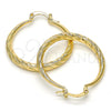Oro Laminado Medium Hoop, Gold Filled Style Hollow Design, Diamond Cutting Finish, Golden Finish, 02.170.0085.30