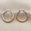 Oro Laminado Medium Hoop, Gold Filled Style Hollow Design, Diamond Cutting Finish, Golden Finish, 02.170.0085.30
