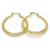Oro Laminado Medium Hoop, Gold Filled Style Hollow Design, Diamond Cutting Finish, Golden Finish, 02.170.0085.30