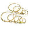 Oro Laminado Medium Hoop, Gold Filled Style Hollow Design, Diamond Cutting Finish, Golden Finish, 02.170.0085.30