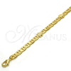 Oro Laminado Fancy Bracelet, Gold Filled Style Turtle and Mariner Design, Polished, Golden Finish, 03.213.0030.08.GT (06 MM Thickness, 8 Inches Length)