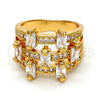 Oro Laminado Multi Stone Ring, Gold Filled Style with White Cubic Zirconia, Polished, Golden Finish, 01.260.0001.09.GT (Size 9)