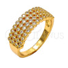Oro Laminado Multi Stone Ring, Gold Filled Style with White Cubic Zirconia, Polished, Golden Finish, 01.260.0002.07.GT (Size 7)