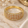 Oro Laminado Multi Stone Ring, Gold Filled Style with White Cubic Zirconia, Polished, Golden Finish, 01.260.0002.07.GT (Size 7)