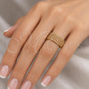 Oro Laminado Multi Stone Ring, Gold Filled Style with White Cubic Zirconia, Polished, Golden Finish, 01.260.0002.09.GT (Size 9)