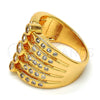 Oro Laminado Multi Stone Ring, Gold Filled Style with White Cubic Zirconia, Polished, Golden Finish, 01.260.0003.07.GT (Size 7)