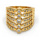 Oro Laminado Multi Stone Ring, Gold Filled Style with White Cubic Zirconia, Polished, Golden Finish, 01.260.0003.07.GT (Size 7)