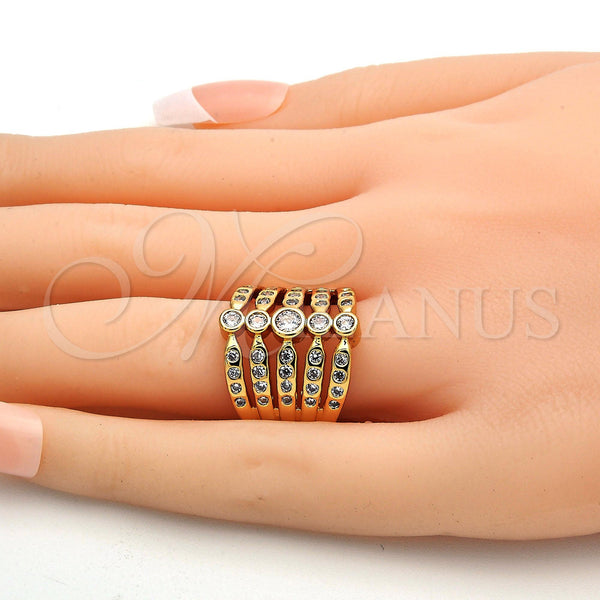 Gold Filled Ring — Multi Stone Ring with White Cubic Zirconia Polished — alternate product view — SKU 112000 | Oro Laminado anillo — Multi Stone Ring with blanco Cubic Zirconia pulido — SKU 112000
