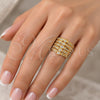 Oro Laminado Multi Stone Ring, Gold Filled Style with White Cubic Zirconia, Polished, Golden Finish, 01.260.0003.09.GT (Size 9)