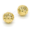 Oro Laminado Stud Earring, Gold Filled Style Diamond Cutting Finish, Golden Finish, 02.100.0054