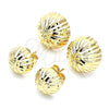 Oro Laminado Stud Earring, Gold Filled Style Diamond Cutting Finish, Golden Finish, 02.100.0054