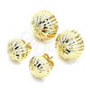 Oro Laminado Stud Earring, Gold Filled Style Diamond Cutting Finish, Golden Finish, 02.100.0054