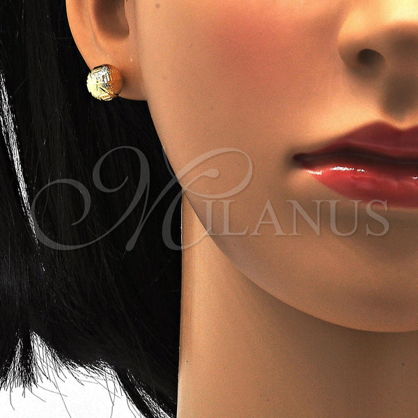 Gold Filled Ring — Stud Earring Matte 02. — main product view — SKU 112034 | Oro Laminado anillo — Stud Earring Matte 02. — SKU 112034