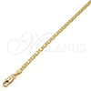 Oro Laminado Basic Necklace, Gold Filled Style Pave Mariner Design, Polished, Golden Finish, 5.222.029.30 (0.80 Gauge, 04 MM Thickness, 30 Inches Length)